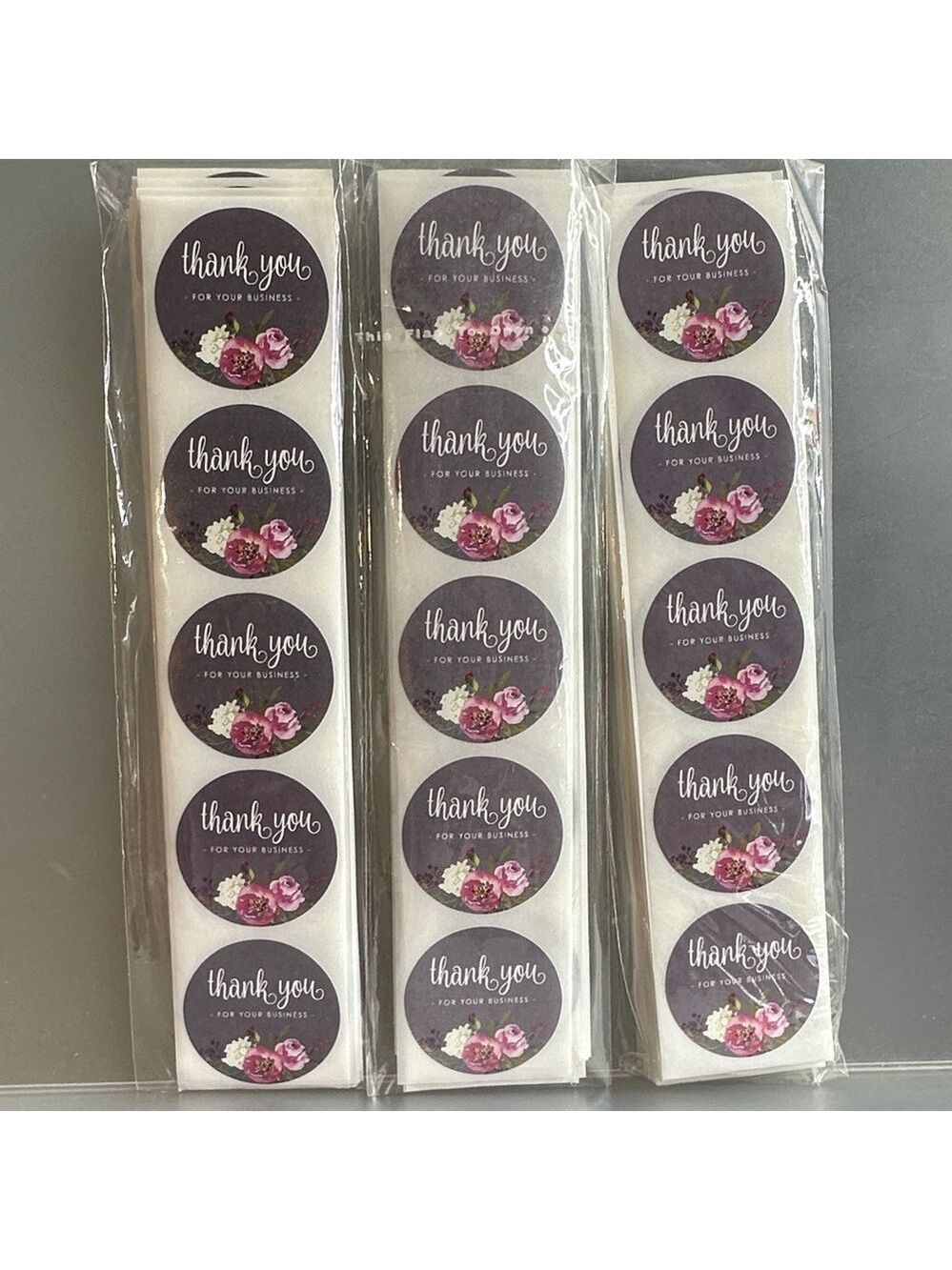 300 1 Inch Floral Thank You Stickers for Business - Picture 4 of 4